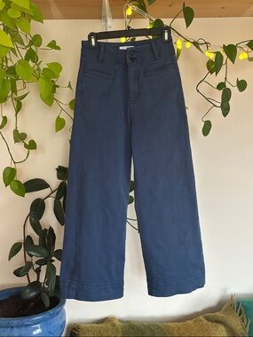 Wide Leg Women's Pants in Deep Navy
